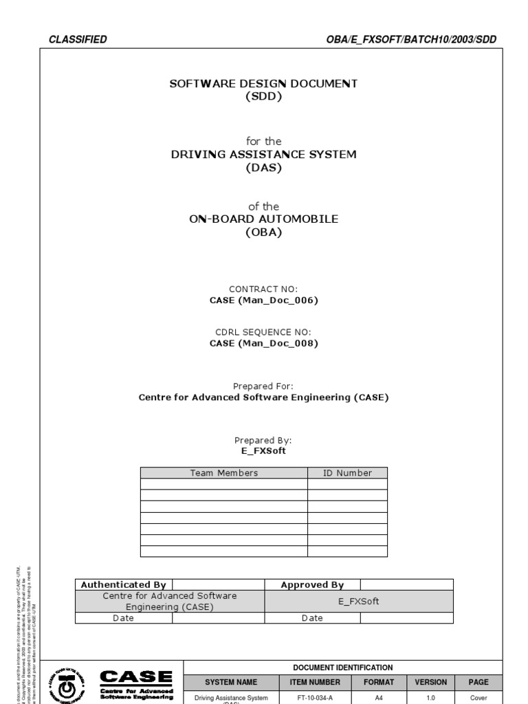 Example of SDD | PDF | Specification (Technical Standard) | Application ...