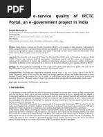 Download Assessing E-service Quality of IRCTC Portal an E-government Project in India by debjani_b SN139297656 doc pdf