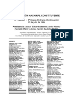 Reforma Constitucional de 1994. Argentina. Debate del 20 de julio de 1994