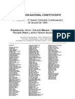 Reforma Constitucional de 1994. Argentina. Debate del 26 de julio de 1994