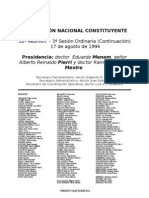 Reforma Constitucional de 1994. Argentina. Debate Del 17 de Agosto de 1994