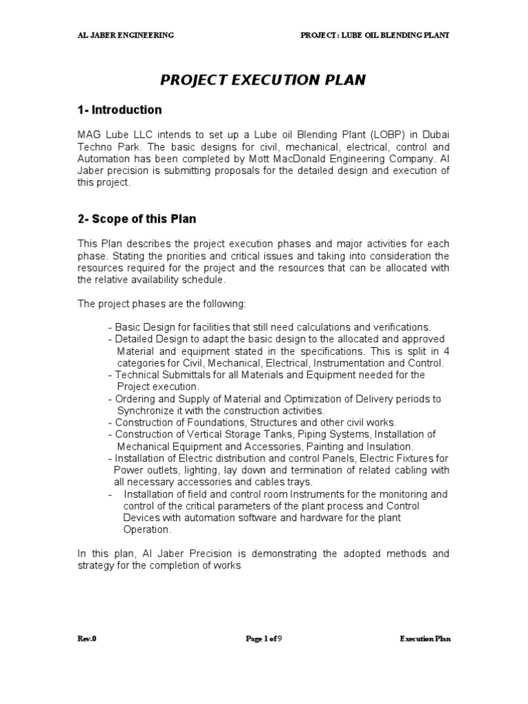 6 Execution Plan | PDF | Automation | Pipe (Fluid Conveyance)