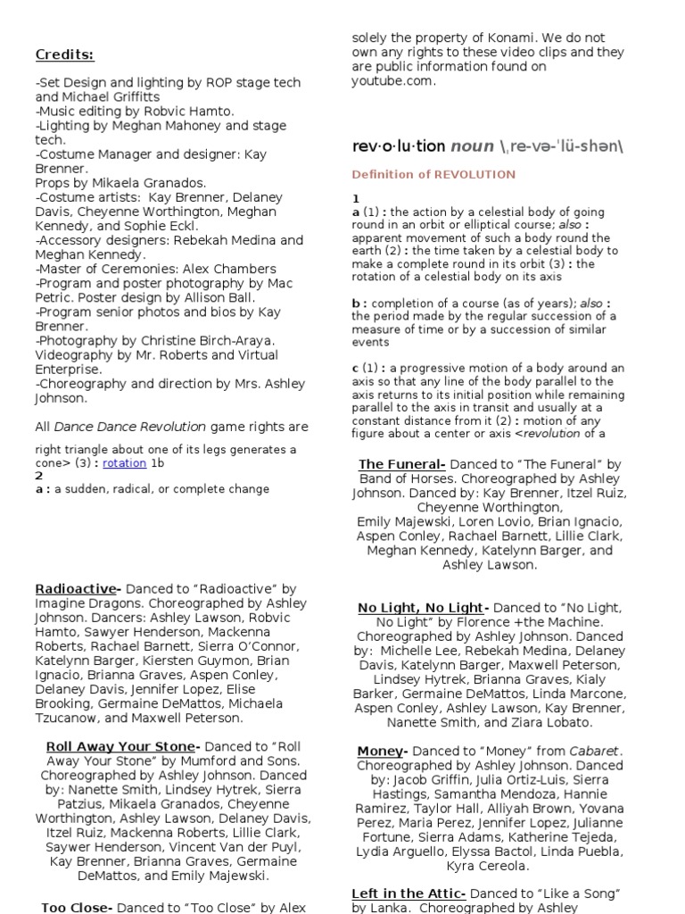 Dance Show Program2013 | PDF