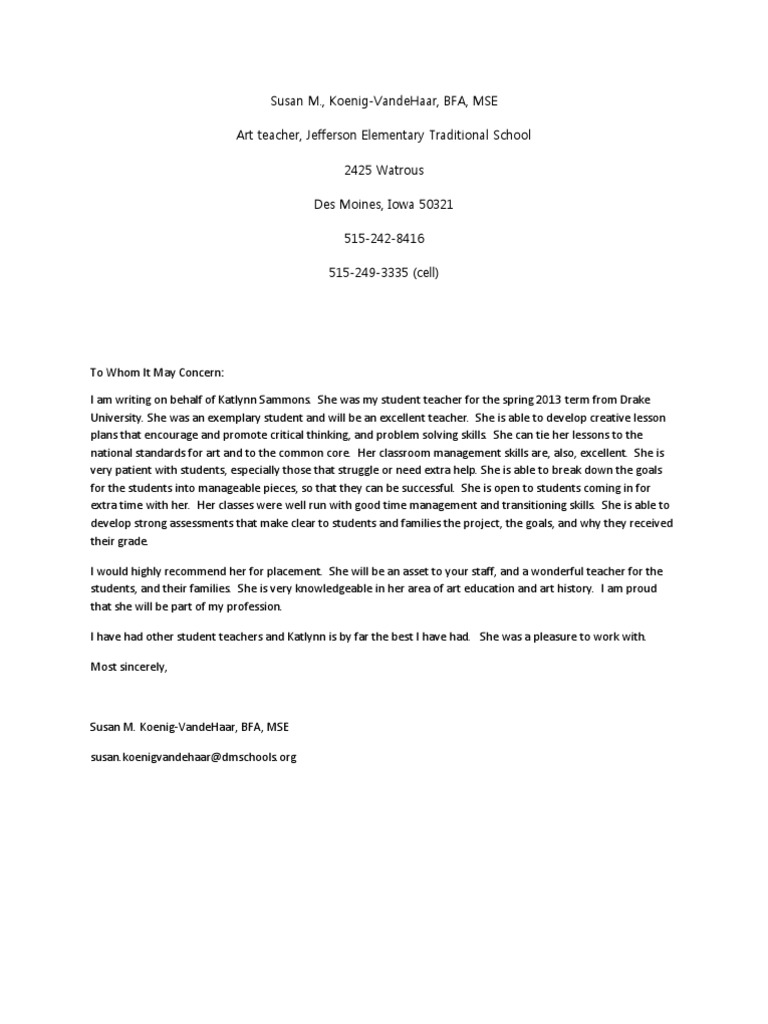 Reference Letters | PDF