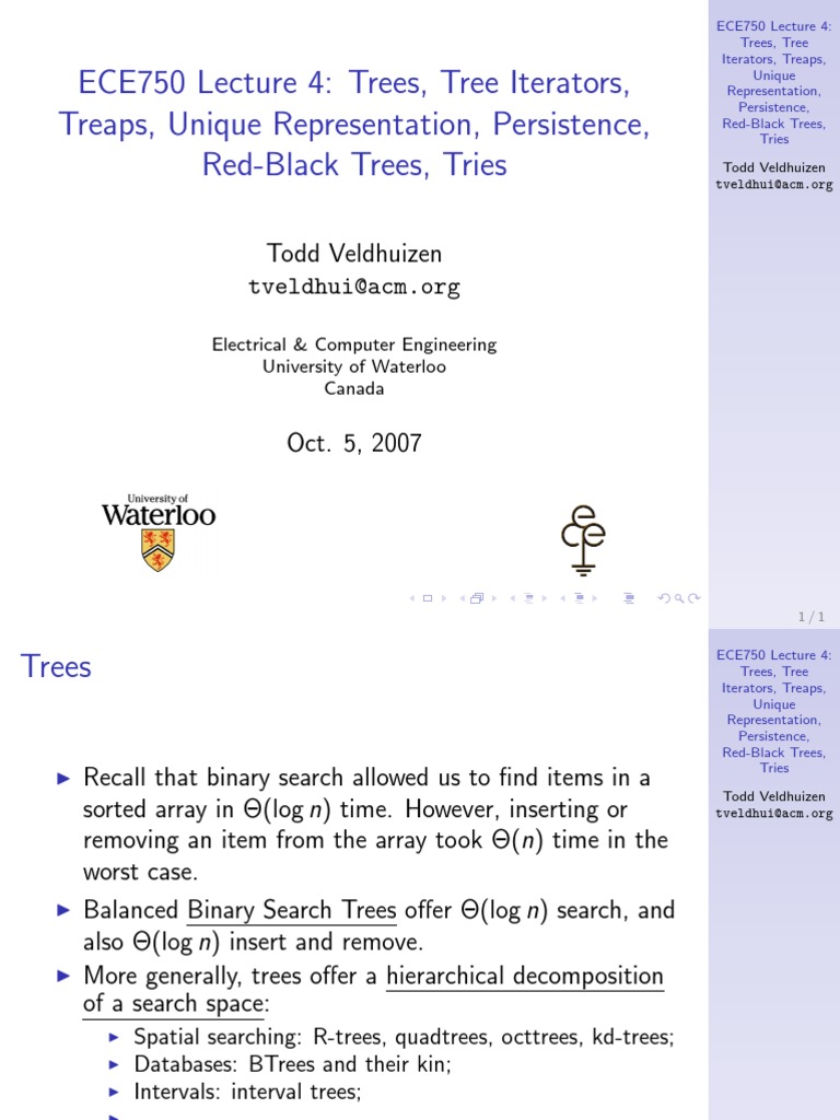 Trees and Iterators in ECE750 Lecture | PDF | Code | Theoretical ...