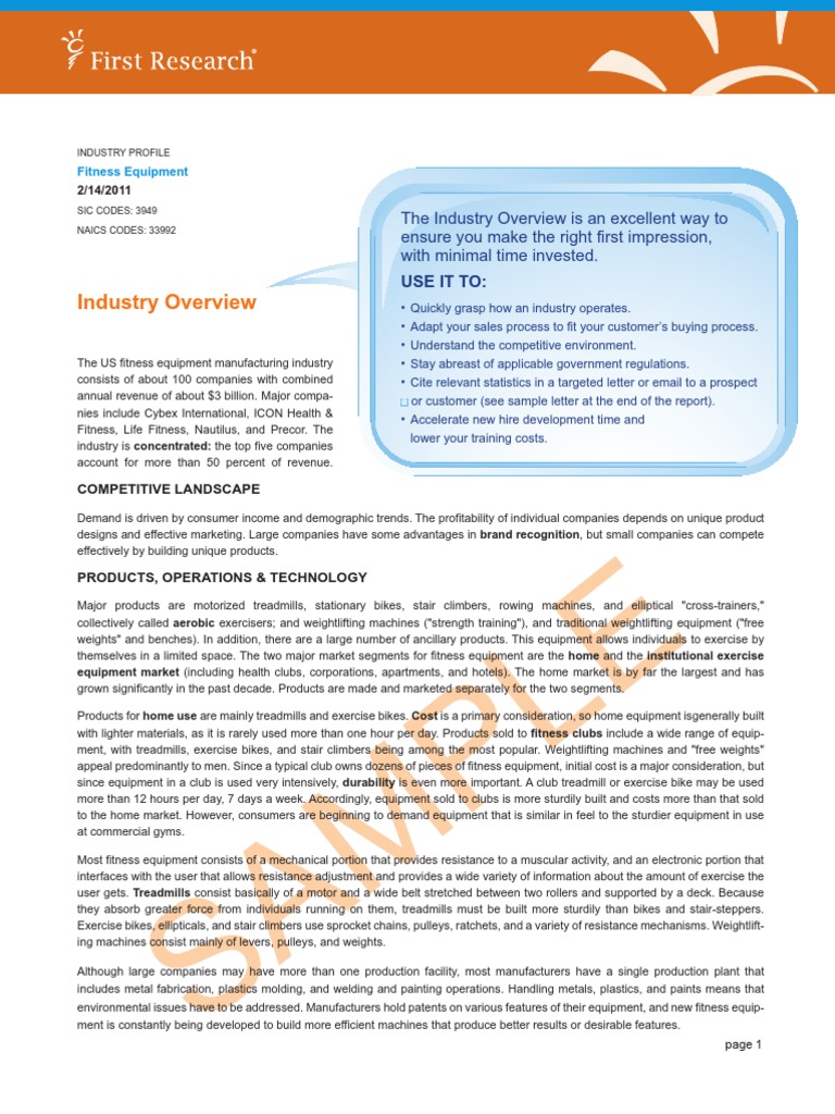 Hoovers Industry Report Sample | PDF