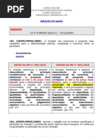 Lei 8.666 - em Exercícios CESPE - Aula - 02 - Parte - 02 IMPRIMIR