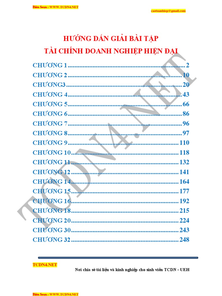 (Tài Chính Doanh Nghiệp) Giải Bài tập TCDN Hiện Đại Full | PDF