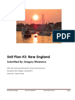 Unit Plan #3: New England: Submitted By: Gregory Winiewicz