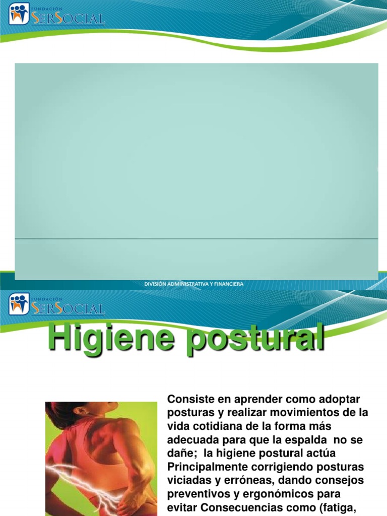 Guía de Higiene Postural y Pausas Activas | PDF | Dolor lumbar ...