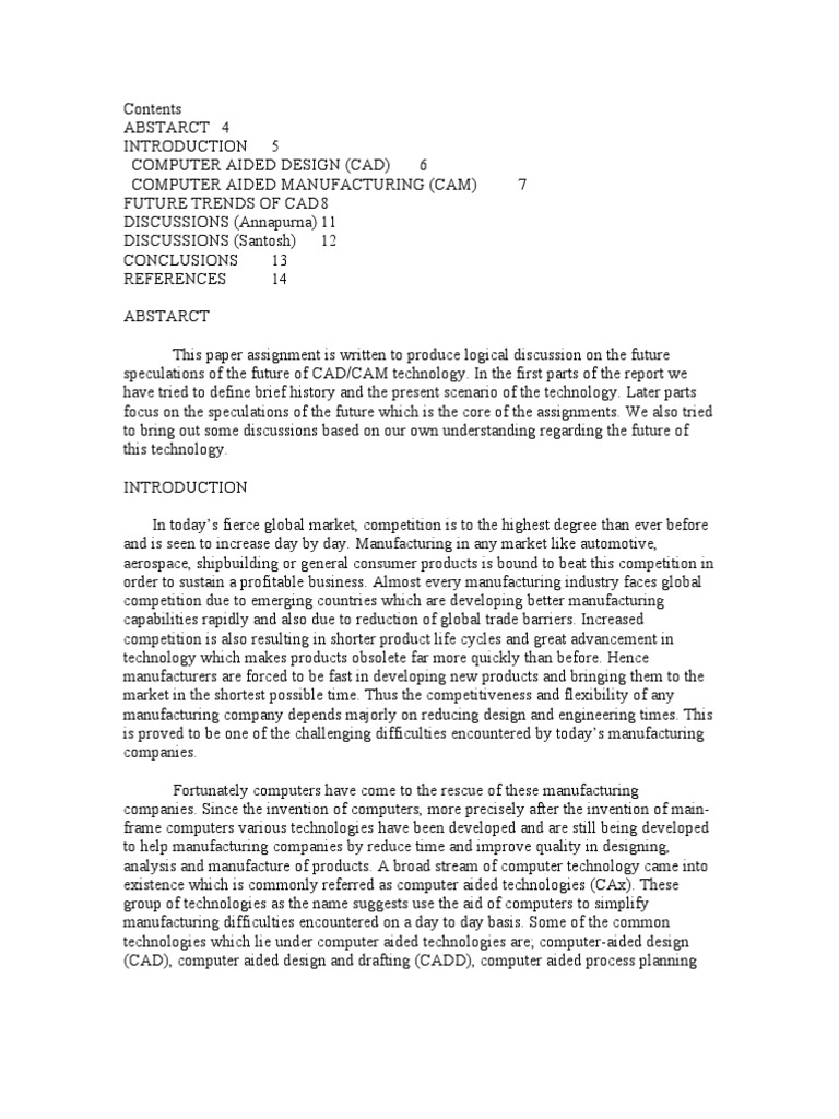 Future of CAD CAM | PDF | Computer Aided Design | 3 D Modeling