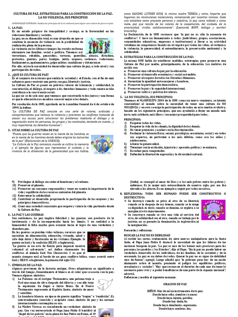 Estrategias para una Cultura de Paz | PDF | Política | Historia