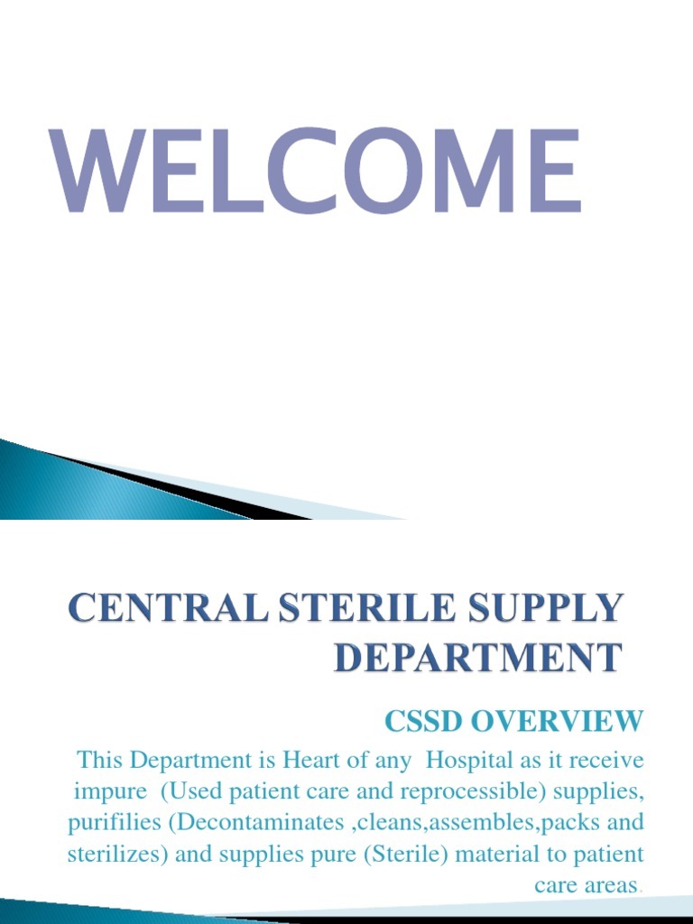 Overview of Central Sterile Supply Department | PDF | Sterilization ...