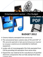 Entertainment Sector - Pre Budget