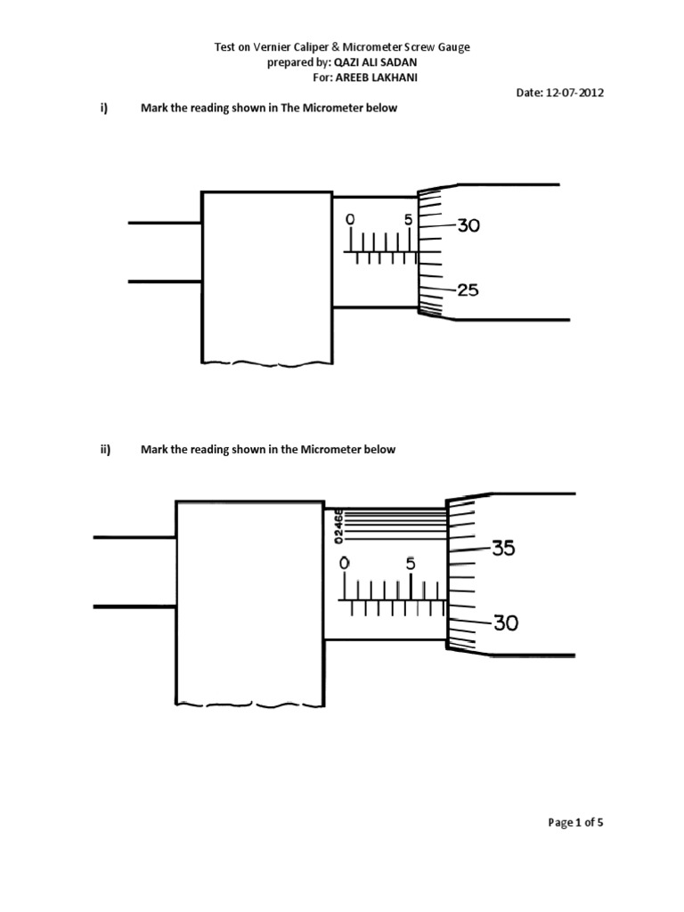 online vernier caliper test