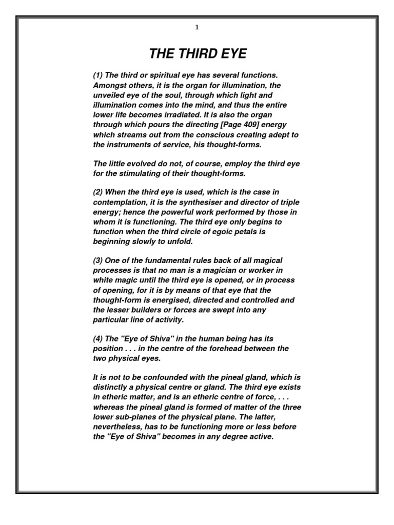 Understanding the Third Eye's Functions PDF Philosophy Science