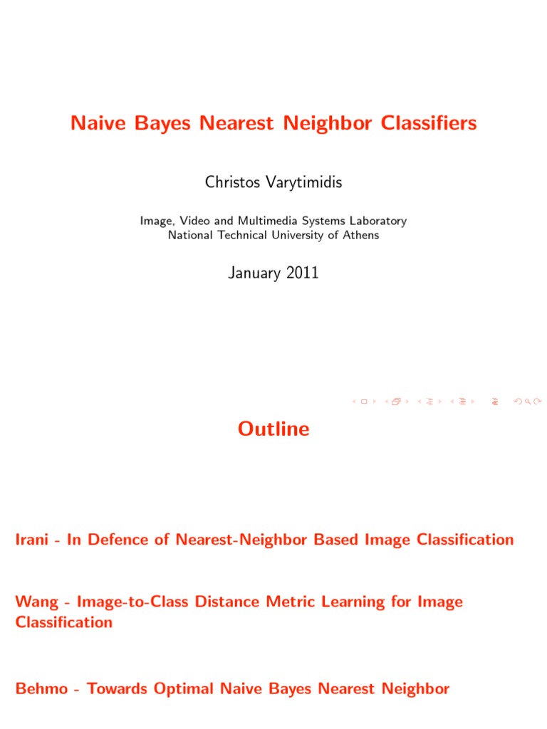 Naive Bayes Nearest Neighbor Classifier | PDF | Mathematical ...