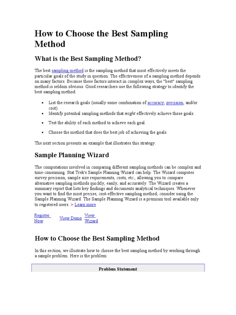 Sampling Methods for Researchers | PDF | Sampling (Statistics) | Sample ...