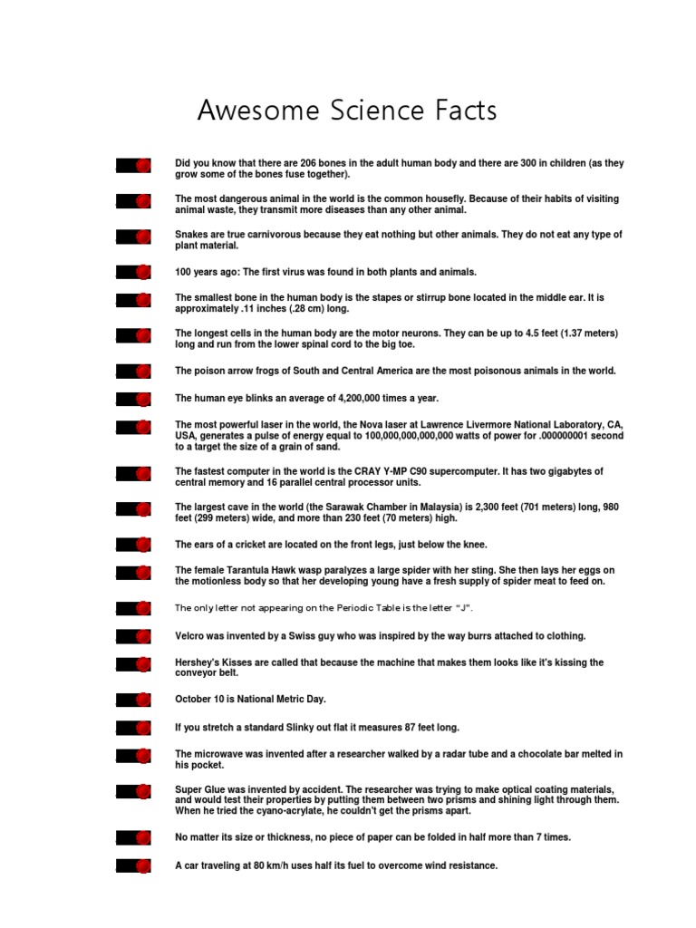 100 Awesome Science Facts | PDF | Earth | Moon