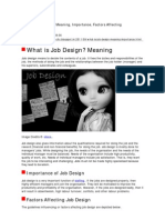 What Is Job Design? Meaning, Importance, Factors Affecting