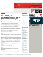 Berita Harian - LIMA 2013 - Syarikat Aeroangkasa Tempatan, UPECA Peroleh Kontrak