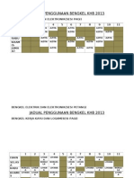 Jadual Penggunaan Bengkel 2013