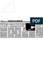 PD, Pizzetti: Contrario A Prodi e Rodotà. Gli Iscritti: Ci Vergogniamo Del Partito ("La Provincia", 04-05-2013, P. 15)