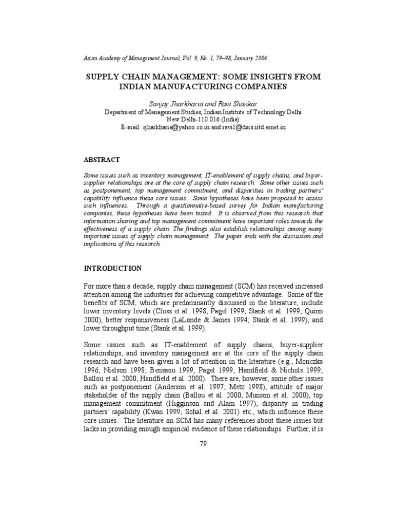Supply Chain Management | PDF