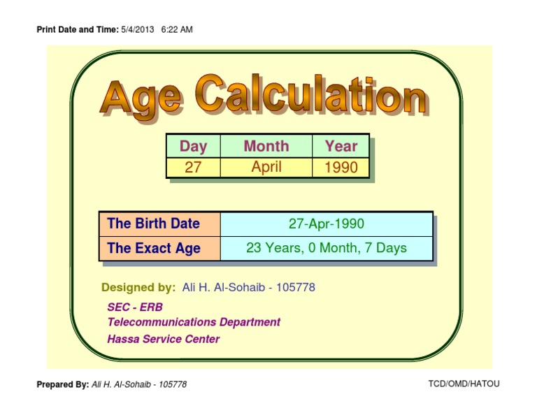 Birth Date and Age Record | PDF | Travel