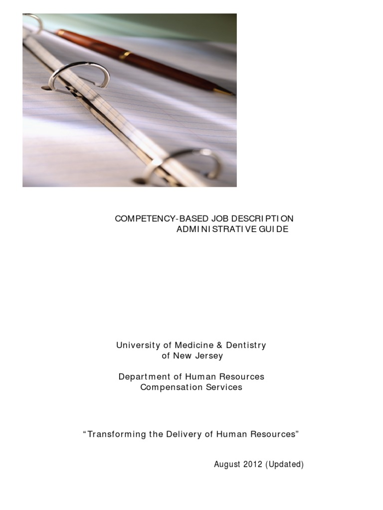 Competency Based Jd Guide Pdf Competence Human Resources Joint