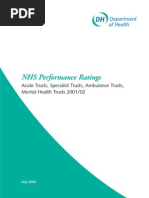 NHS Performance Ratings: Acute Trusts, Specialist Trusts, Ambulance Trusts, Mental Health Trusts 2001/02