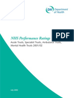 NHS Performance Ratings: Acute Trusts, Specialist Trusts, Ambulance Trusts, Mental Health Trusts 2001/02