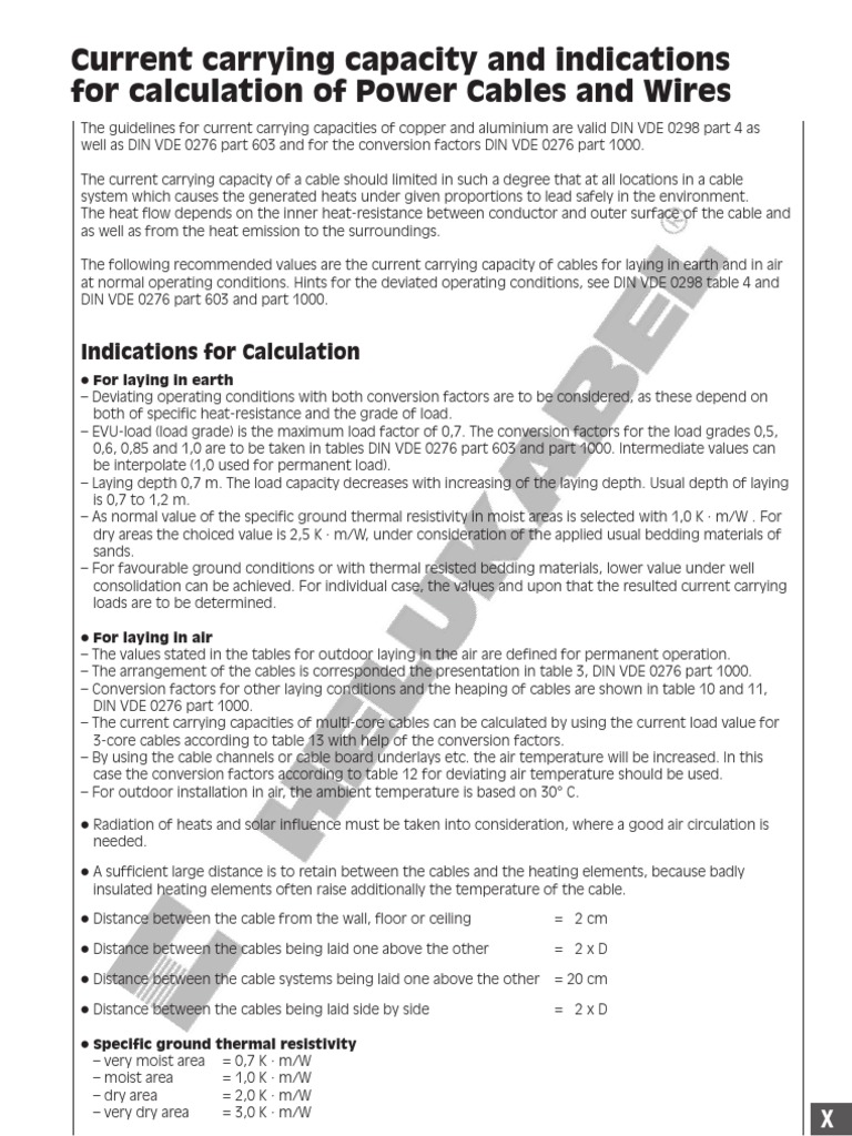 Guidelines for Calculating Current Carrying Capacities of Power Cables and Wires PDF Cable