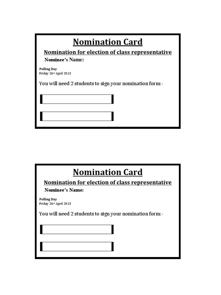 Nomination Card | PDF