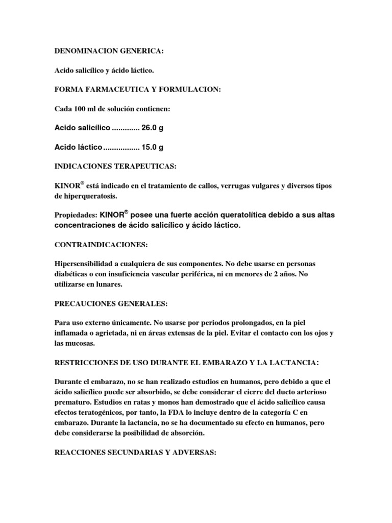 KINOR®: Solución para verrugas y callos | PDF