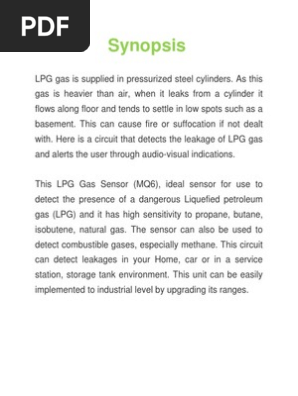 Synopsis Liquefied Petroleum Gas Electronic Circuits