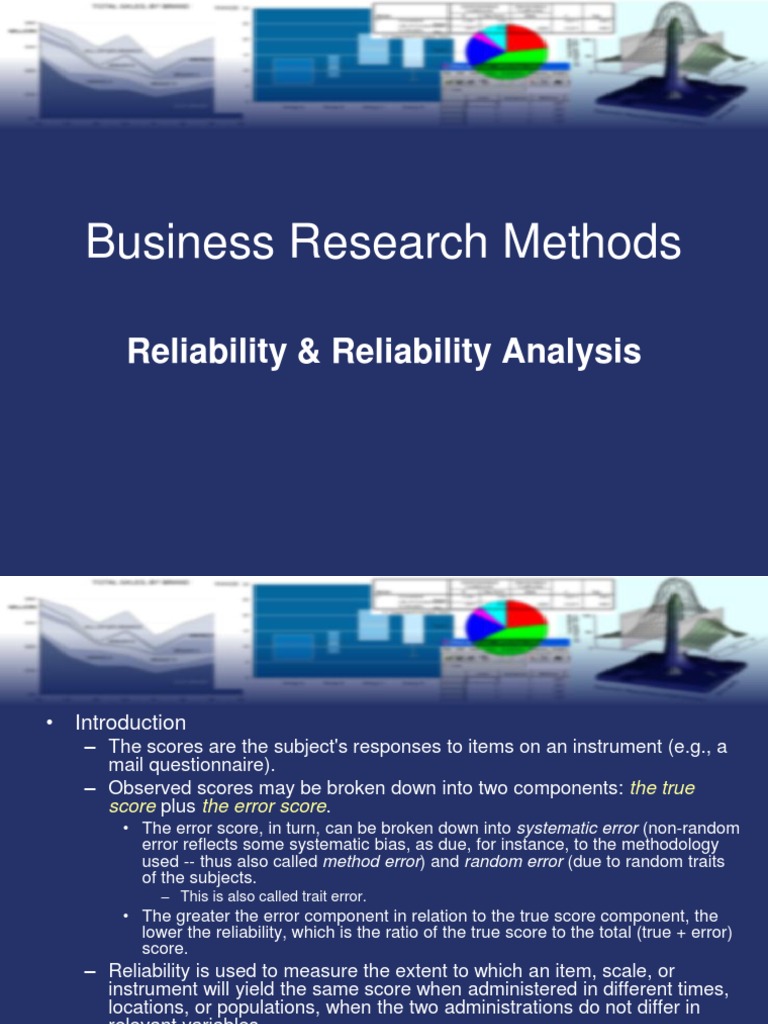 Reliability Analysis in Research Methods | PDF | Internal Consistency ...