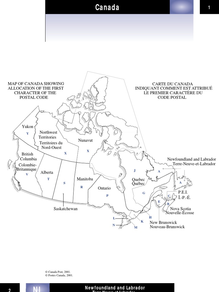 Canada Postal Codes PDF Provinces And Territories Of Canada Postal System