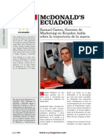 M Donald'S Ecuador: Samuel Castro, Gerente de Marketing en Ecuador, Habla Sobre La Trayectoria de La Marca