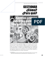 Apuntes Críticos Sobre Las Políticas de Gestión Escolar: Gestionar ¿Cómo? ¿Para Qué?