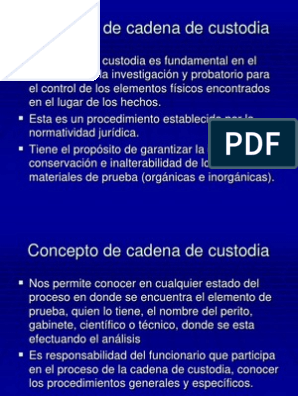 Concepto Custodia | PDF | Evidencia (ley) | Testigo experto
