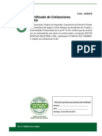 Certificado de Cotizacion de Empresa