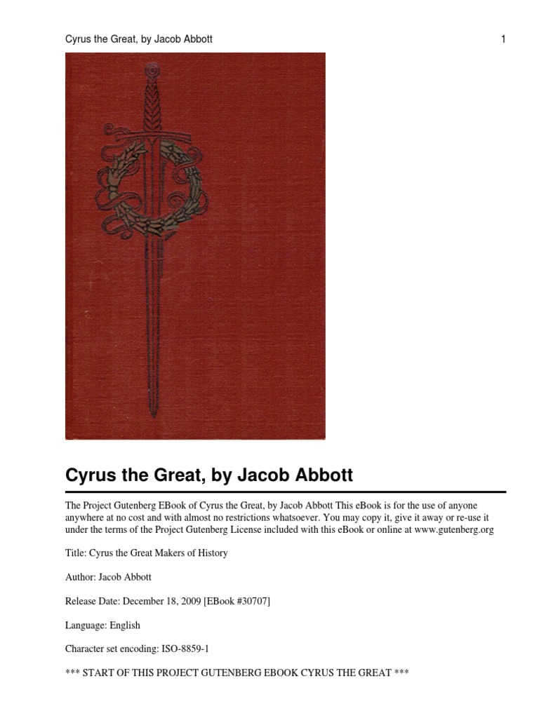 Cyrus The Great | PDF | Project Gutenberg | Herodotus