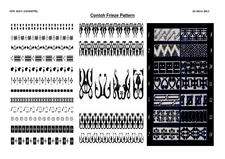 Geometri: Contoh Corak Frieze | PDF