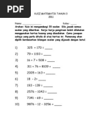 Latih tubi matematik tahun 3