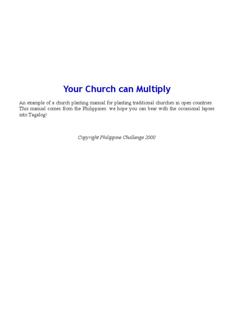 Your Church Can Multiply | PDF | The New Church | Evangelism