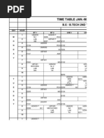 Time Table Jan.-May 2013: B.E / B.Tech 2Nd Year