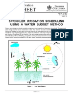Water Conservation: Sprinkler Irrigation Scheduling Using A Water Budget Method