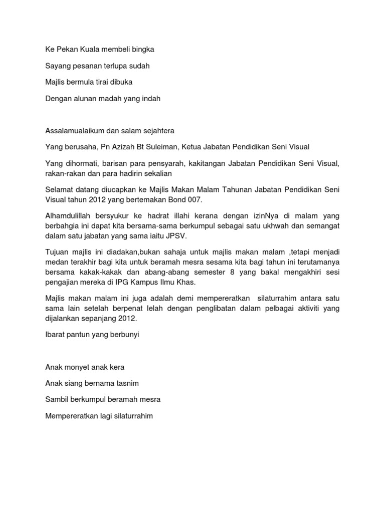 Teks Mc Annual Dinner Pdf