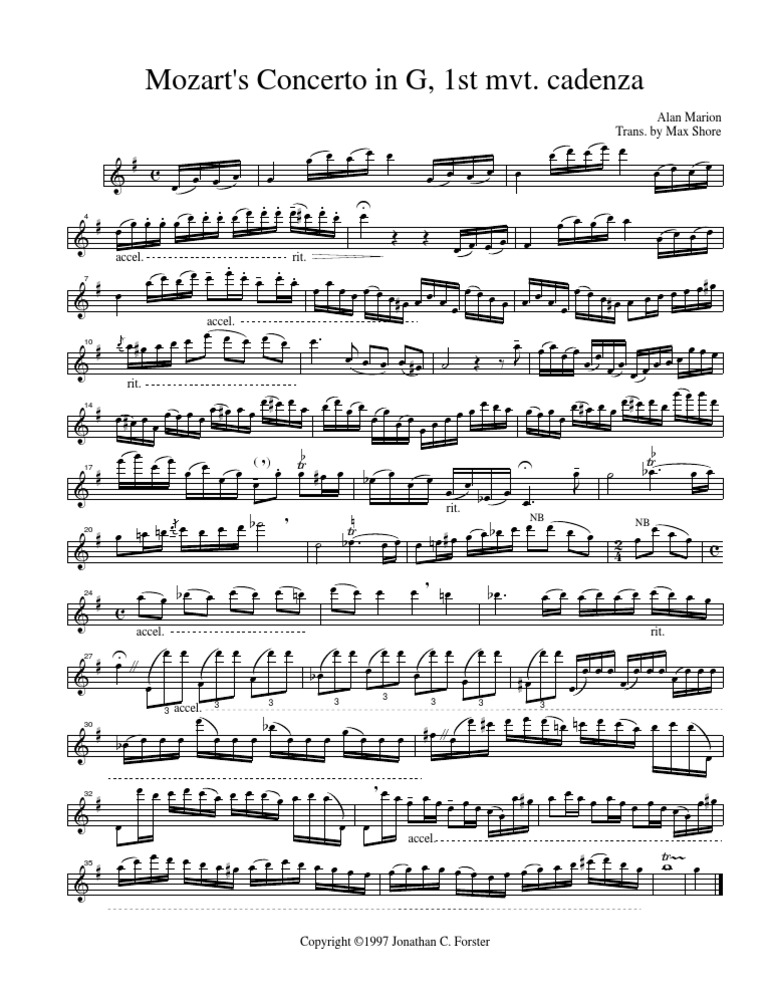 Mozart Flute Concerto Cadenza PDF PDF